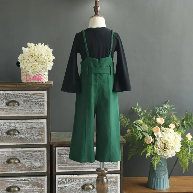 Костюм с широкими штанами для девочек осень 2017 новые штаны высокой талией в