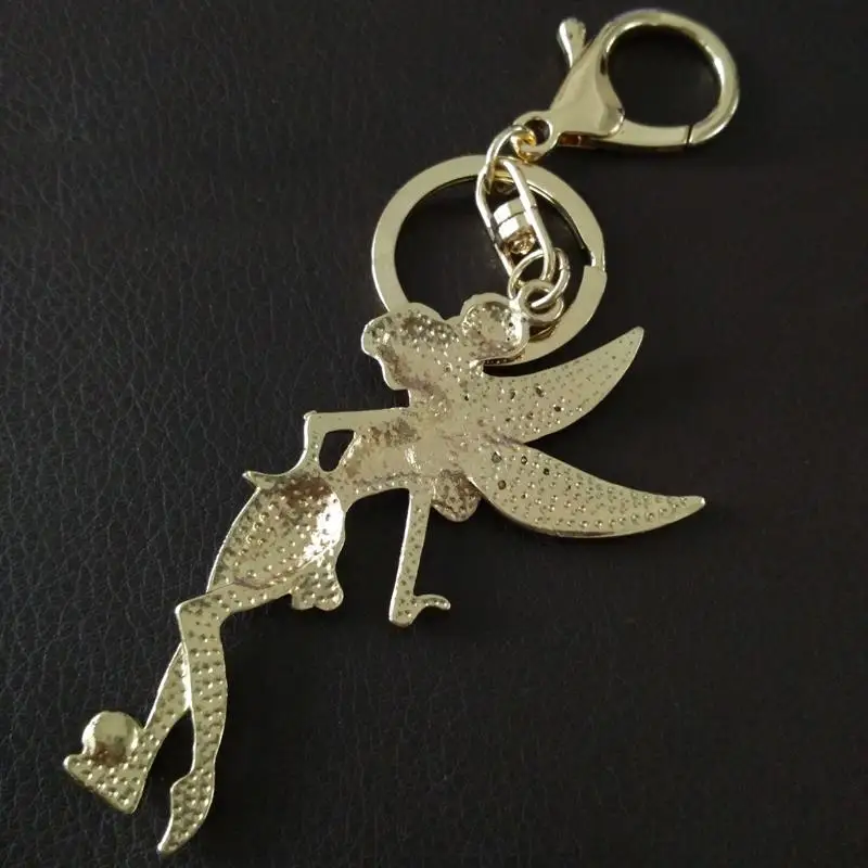 Модный синий горный хрусталь Хрустальный цветок фея брелок позолоченный