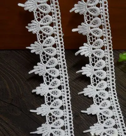 

10 yard 4.5cm 1.77" wide ivory cotton embroidered tapes lace trim ribbon 1015371QL4K40