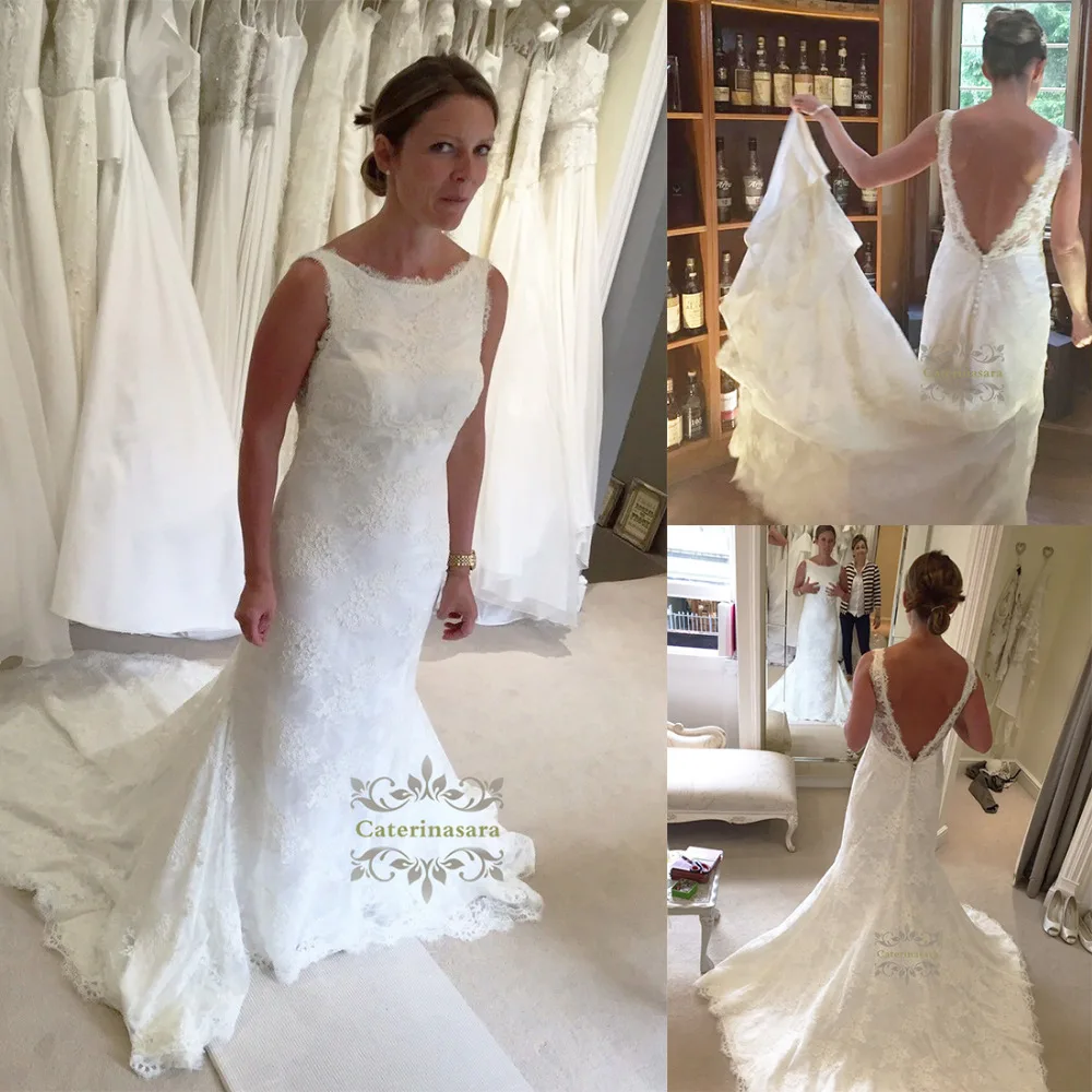 Женское кружевное свадебное платье Русалочки с глубоким декольте невесты для