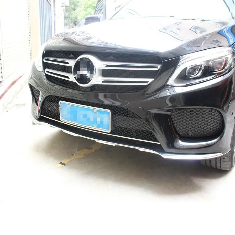 Для Mercedes Benz GLE купе W166 GLS стайлинга автомобилей переднего бампера нижней сетки решетка гриль Нижняя крышка Накладка Нержавеющая сталь Стикеры