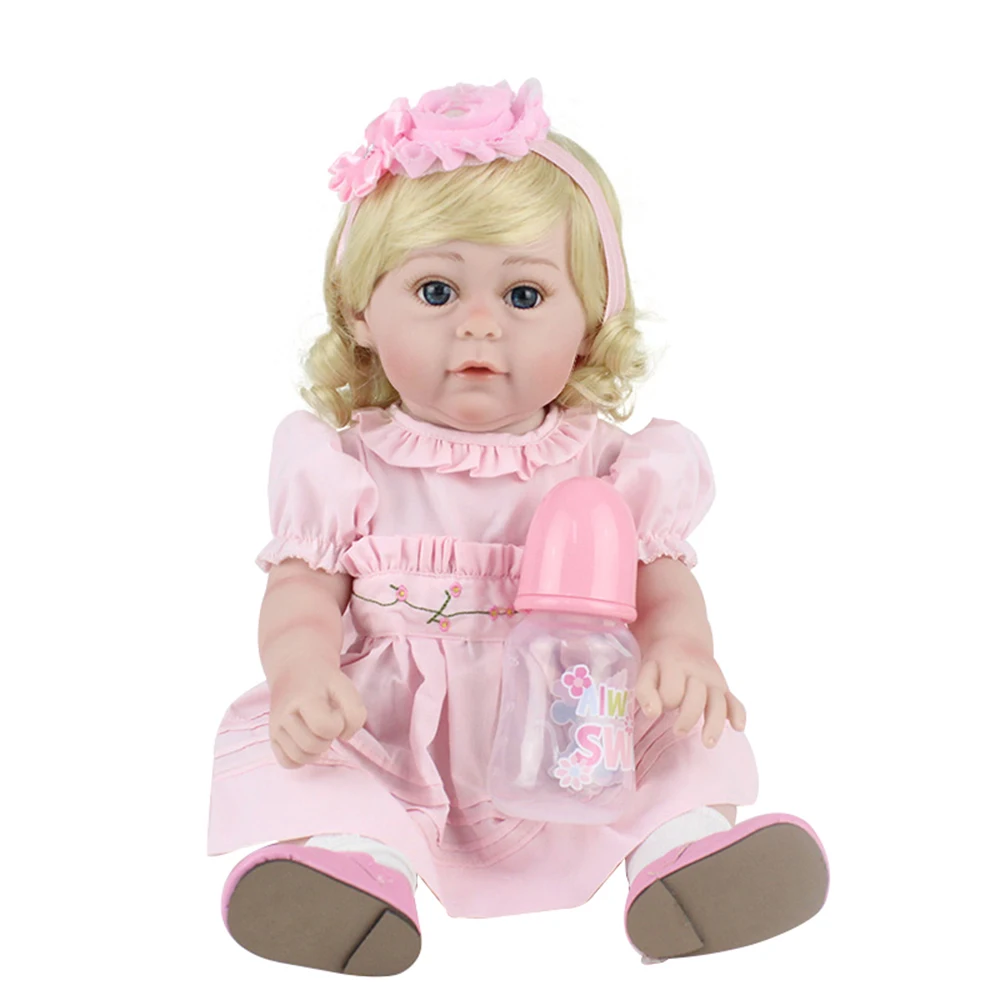 Bebe girl reborn 17 дюймов силиконовые куклы для всего тела модные детские подарок живой