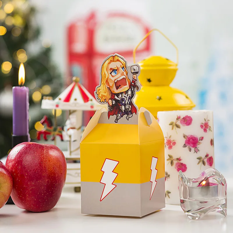 10/20 штук супер-Герой мультфильма вечерние поставки коробка конфет Baby Shower Детские День рождения выступает подарочную коробку с рождественскими конфетами Apple Коробки - Цвет: 7