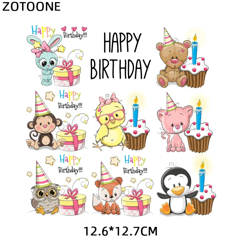 ZOTOONE милые животные нашивки с полосками набор утюга на переноске Единорог в форме