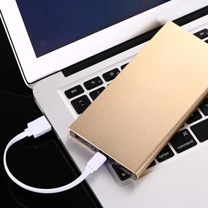 Ультра-тонкий 20000 mAh портативный внешний аккумулятор зарядное устройство USB 5 V 2A для 5 V, 2A сотовый 5 V 1A телефон Сплав