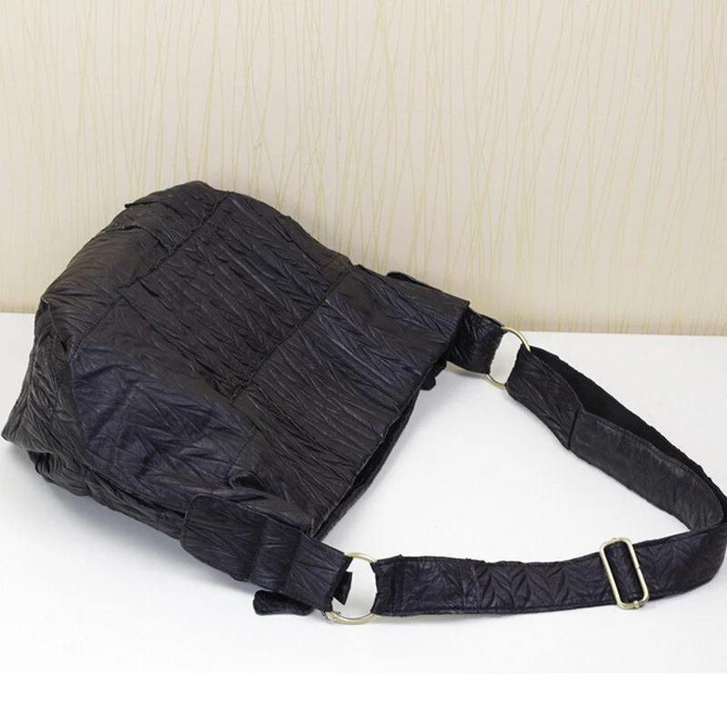 Сумка хобо Женская ручной работы из 100% овечьей кожи с рюшами|sheepskin bag|bags for womenbag |