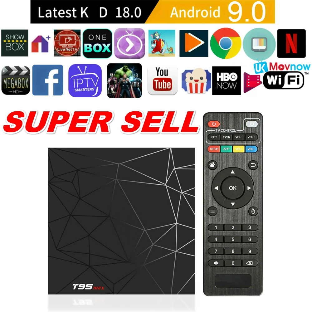 ТВ приставка T T95 MAX на Android 9 0 телевизионная Allwinner H6 четырехъядерный процессор 6K 2/4