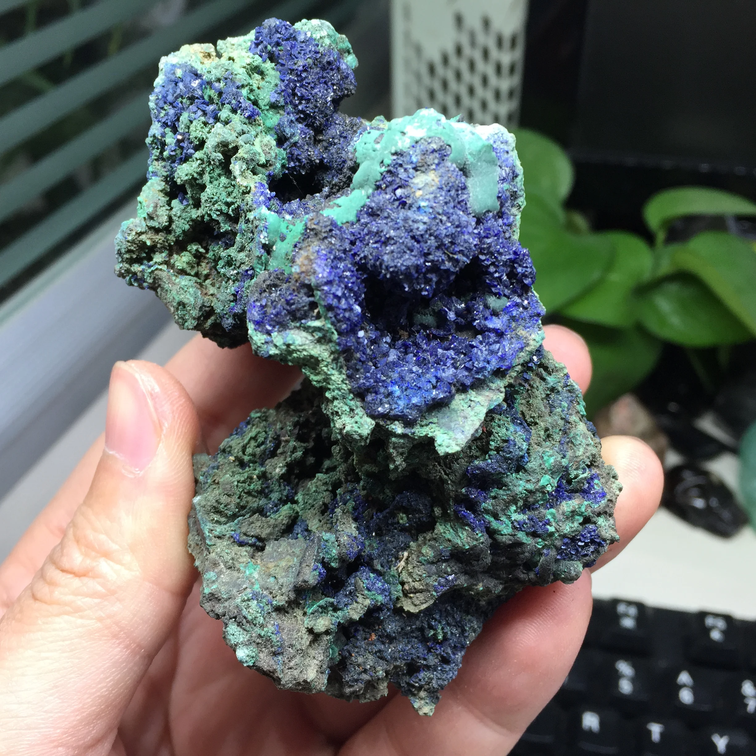 246 г натуральный чессилитовый материал образец Azurite Geode Bule и зеленый Целебный