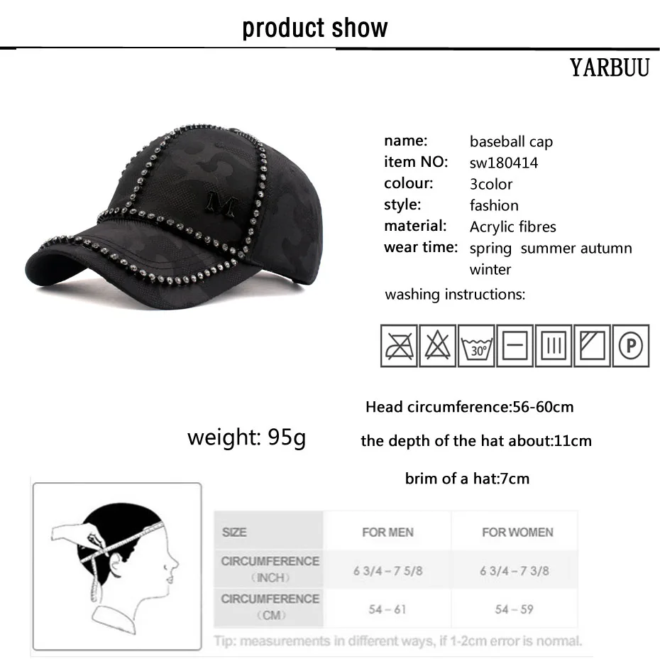 [YARBUU] бейсболки, Новая Модная стильная женская шапка, стразы, буквы M Gorras, Снэпбэк Кепка, кепка с принтом, Прямая поставка