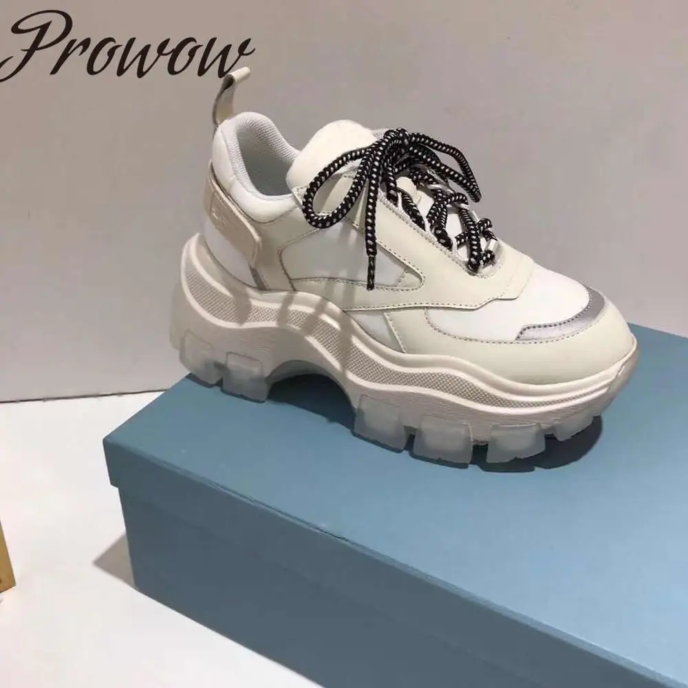 AS PIC Prowow/Новинка; летняя повседневная обувь из натуральной кожи с круглым носком; женская повседневная обувь на шнуровке - Цвет: AS PIC