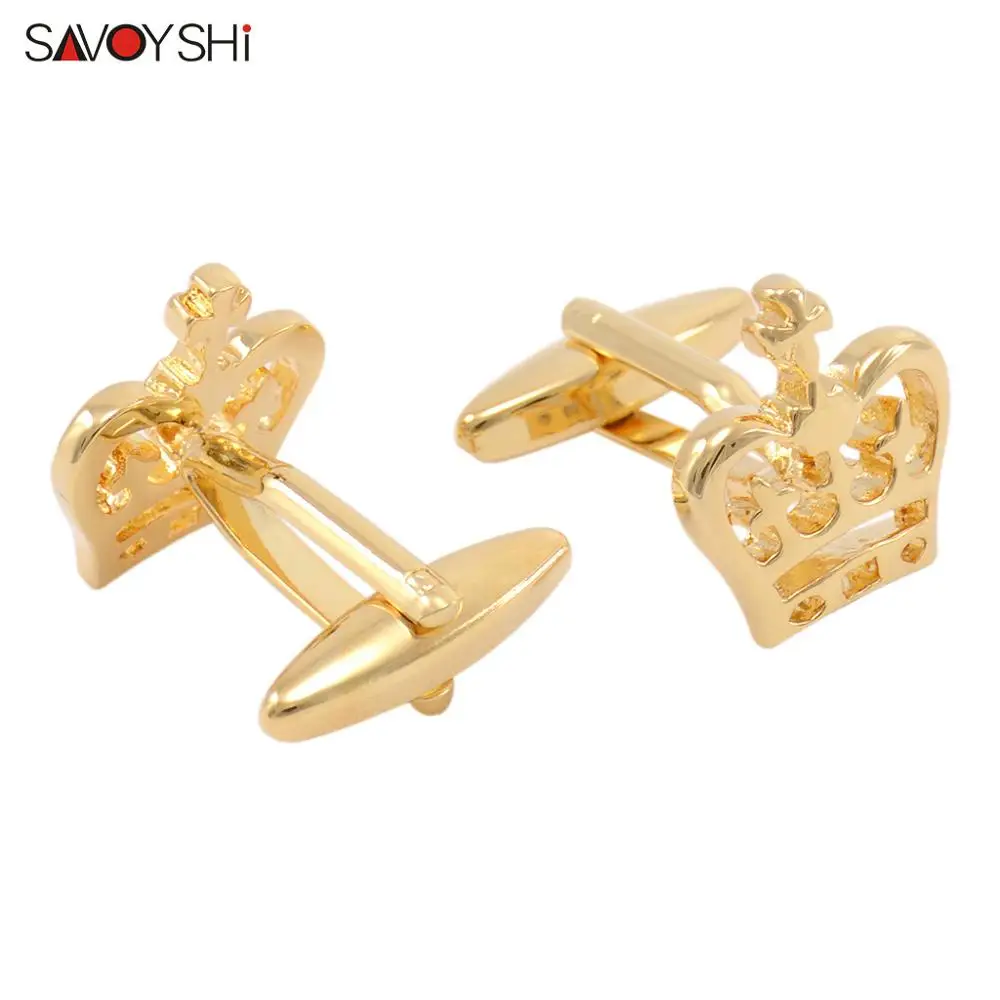 SAVOYSHI роскошные запонки короны для мужских рубашек манжеты высокое качество