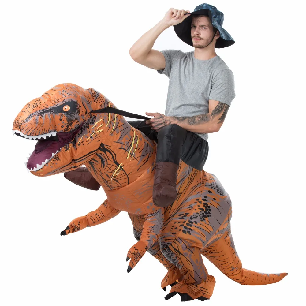 Стиль T-REX динозавр надувной костюм для карнавала день взрослых маскарадный костюм на Хэллоуин