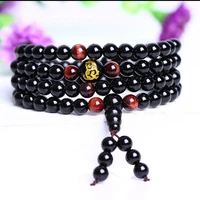 drop shipping 6mm 108 beads natural black obsidian buddha bead charms lucky bracelets necklace gift for women men jades jewelry