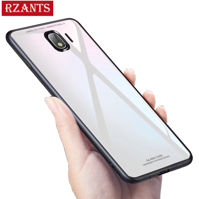 Rzants Телефон чехол для Samsung Galaxy J2 2018 Стекло назад + ТПУ края тонкий против царапин