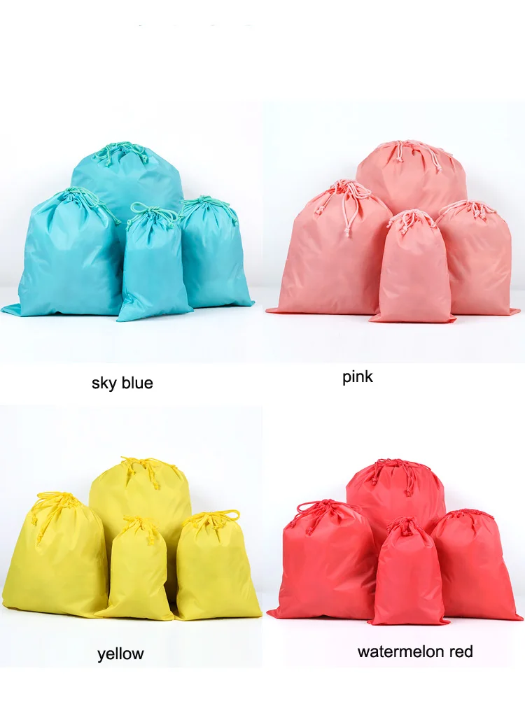 Новинка 20x30,27x34,34x39,46x57 см Разноцветные нейлоновые водонепроницаемые сумки на шнурке для упаковки подарков Розничная от 1 шт