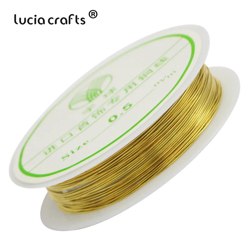 Lucia crafts 0,3/0,4/0,5/0,8 мм серебристого цвета Бисер провода металлическое ремесло шнур из бисера ручной планшет 1 рулон/уп I0204 - Цвет: Gold 0.5mm