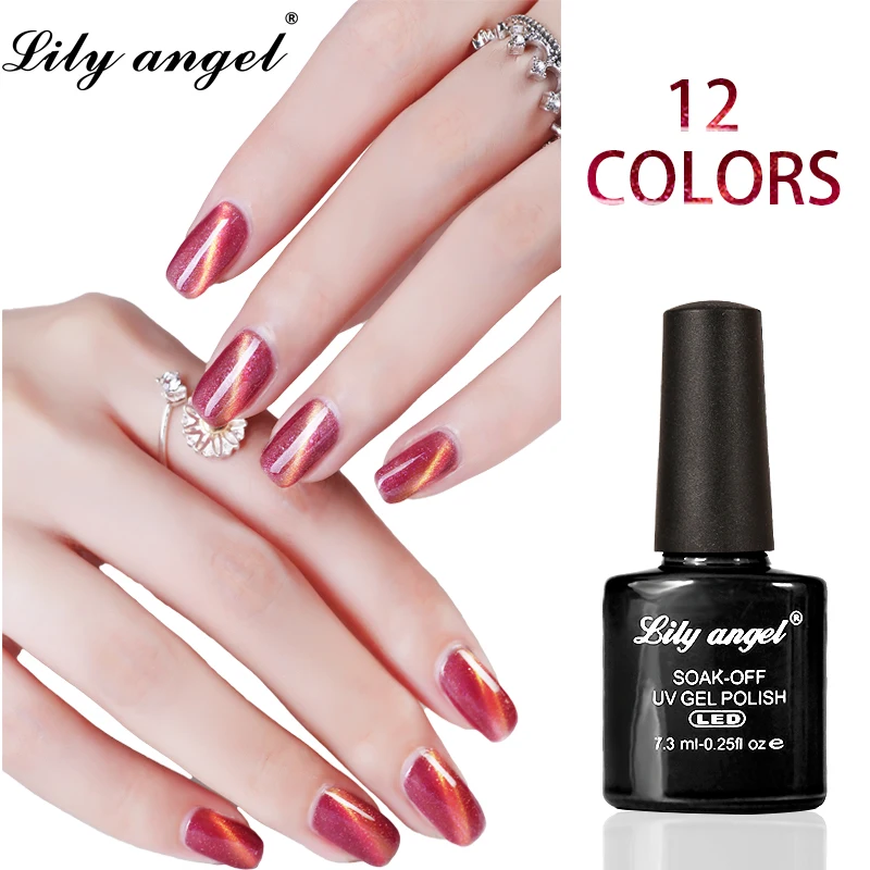 LiLy Angel Гель-лак для ногтей кошачий глаз 7,3 мл замачиваемый УФ-гель для ногтей штамповка кошачий глаз светодиодный светильник Звездный кошачий глаз клей