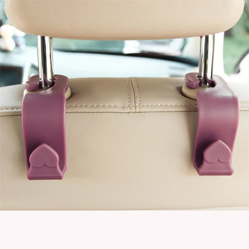 Fuchsia 2 шт., автомобильные крючки, Автомобильный подголовник, крючок держатель для сумок для автомобиля, сумка, кошелек, ткань для хранения продуктов, авто застежка, держатель для чашки с несколькими напитками - Название цвета: Fuchsia