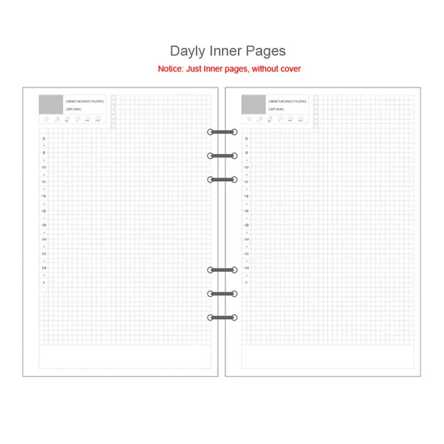 Daily plan A5 A6 Bullet Journal внутренние страницы блокнот планировщик наполнитель бумаги линия пустая сетка Дневник Блокнот Канцелярские товары школьные принадлежности - Цвет: Daily plan
