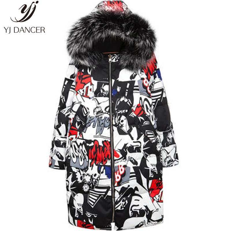 Новинка 2018 Модный женский пуховик с длинным разрезом двусторонний цвет