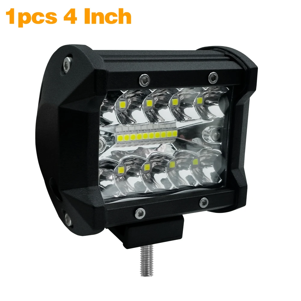 1pcs 4 Inch 4 7 15 дюймов светодиодный светильник 60 Вт 120 Вт 300 Вт внедорожный светильник s рабочий светильник бар Точечный светильник s 4WD 4x4 грузовик внедорожник ATV Трактор Лодка - Цвет: 1pcs 4 Inch