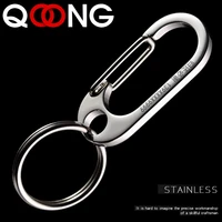 qoong 2020 high quality stainless steel key chain metal key ring mens fashion keychain belt buckles chaveiro car key holder y15