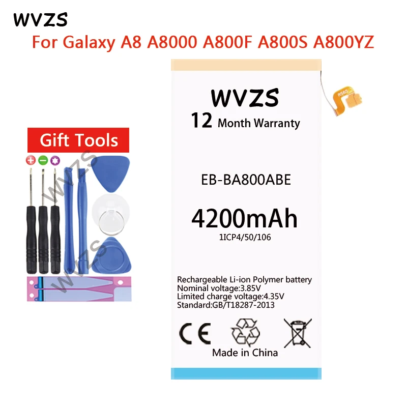 Wvzs 4200 мА/ч Батарея для Samsung Galaxy A8 2015 A8000 A800F A800S A800YZ Аутентичные EB BA800ABE замена