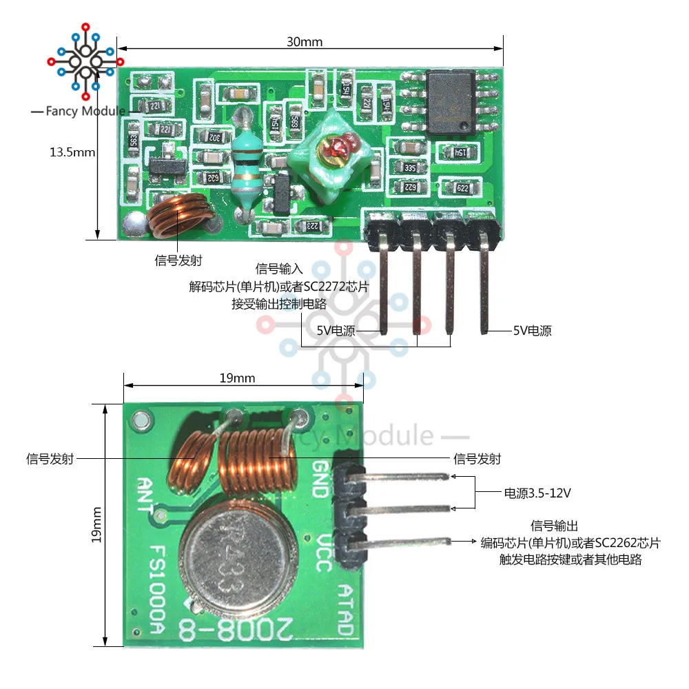 1 пара 433 МГц Φ Link Kit для Arduino/ARM/MCU WL | Инструменты