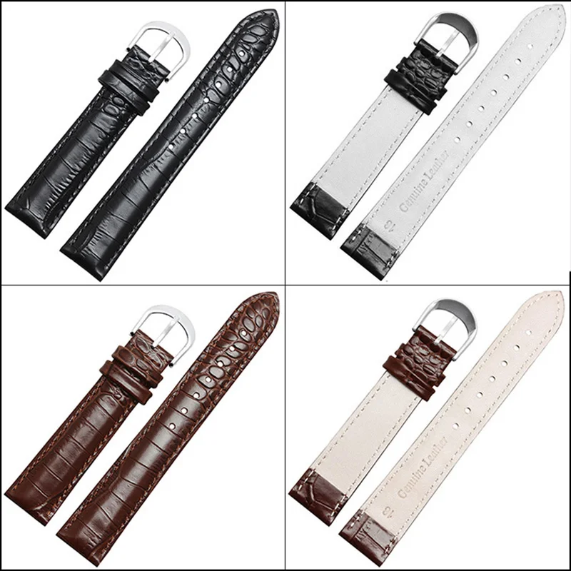 Ремешок из натуральной кожи для наручных часов браслет с узором под крокодиловую