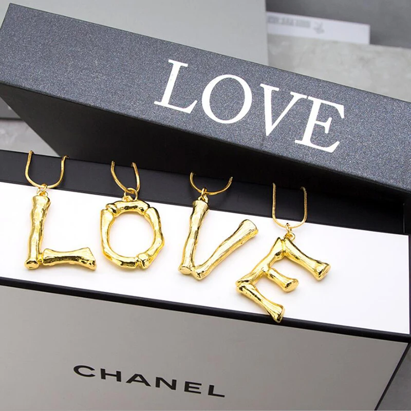 Модное ожерелье с подвеской и буквенными буквами для женщин Имя Инициалы