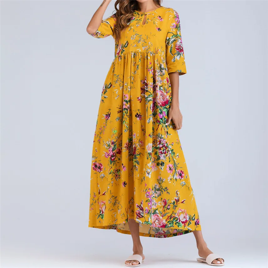 Женское повседневное тонкое хлопковое Свободное платье с коротким рукавом и