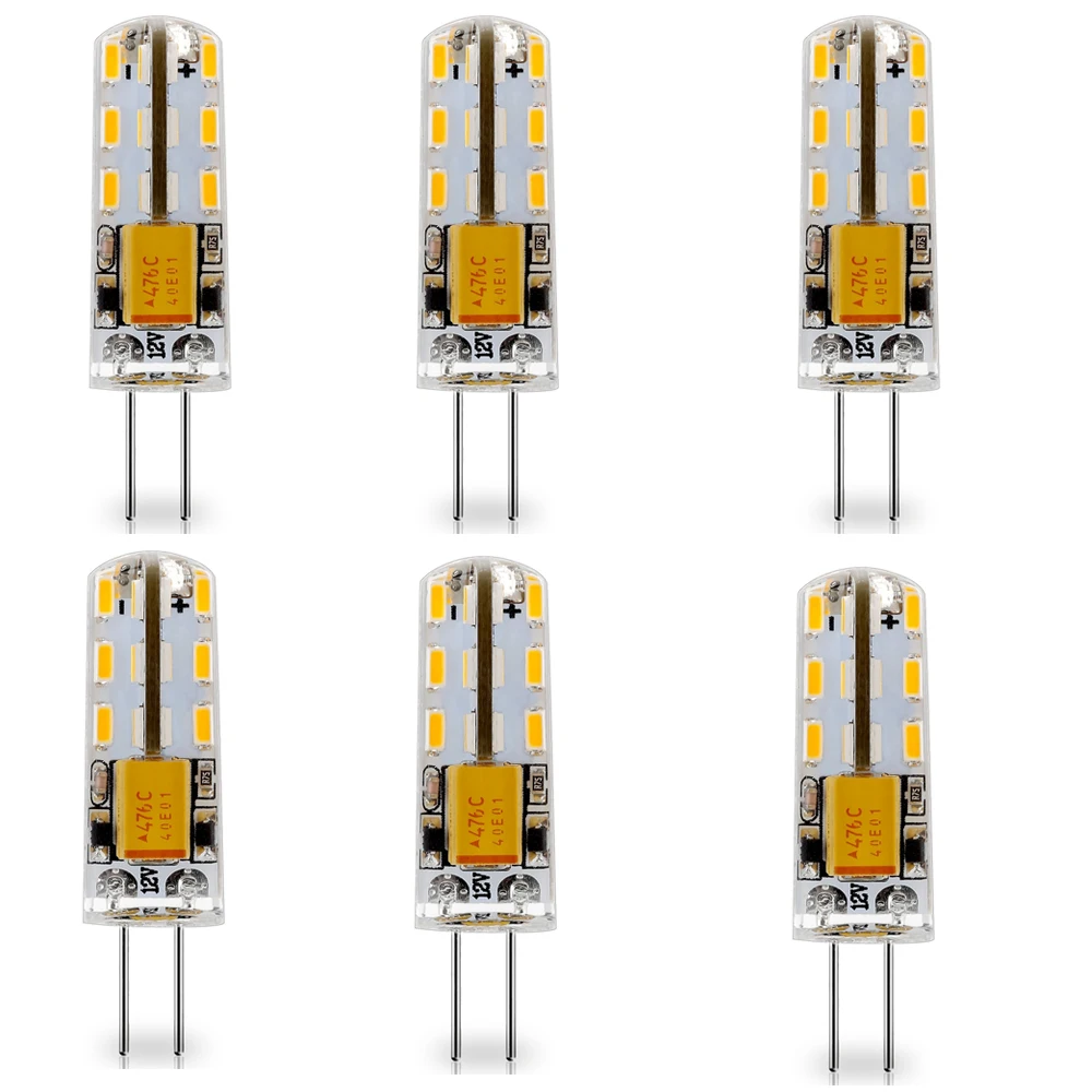 6 шт. G4 Светодиодная лампа 12 В AC DC 1 5 Вт LED лампочки 360 Угол луча 3014SMD заменить 10