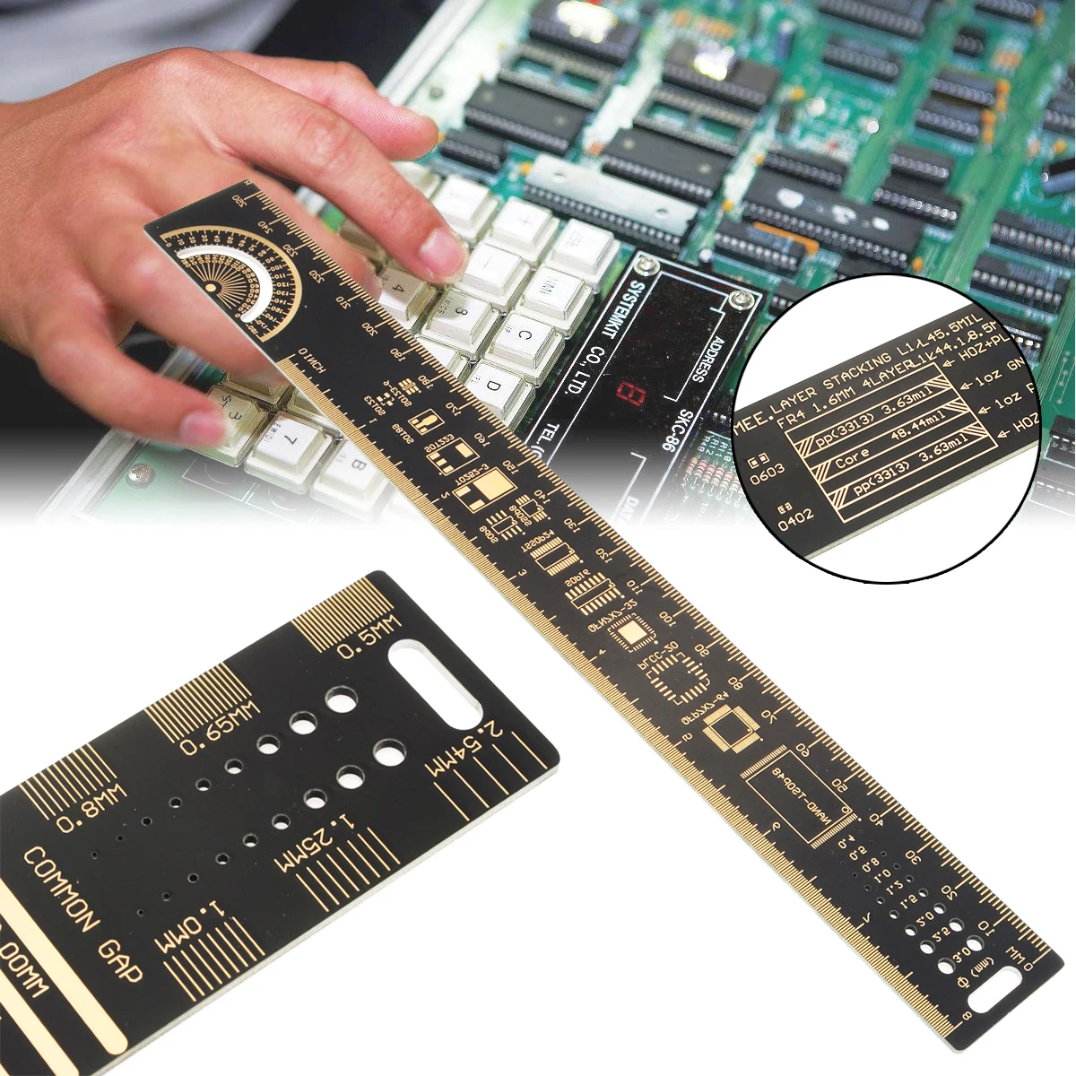25 см 10 &quotPCB линейка прямой кронциркуль многофункциональная измерительная