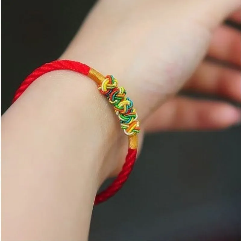 2PCs/Set Handmade Colorful Rope Chain Couple Bracelets for Women and Men Lucky Red Jewelry Gifts Lovers | Украшения и аксессуары