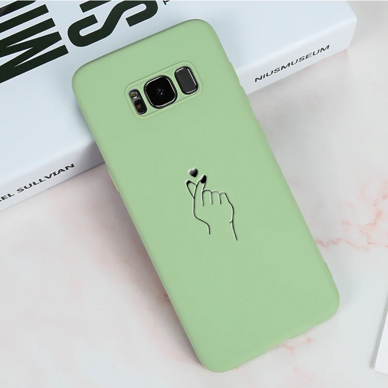 Для Samsung J5 2016 чехол с сердечком для Galaxy J3 J7 A5 2017 матовый Силиконовый мягкий ТПУ