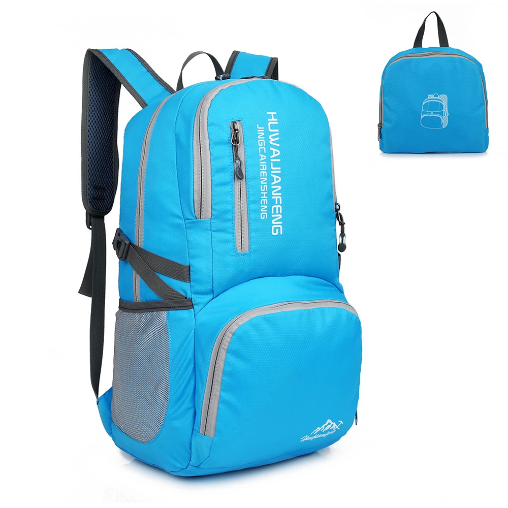 Blue 30L Складная уличная Сумка легкий удобный рюкзак непромокаемый рюкзак для спорта на открытом воздухе Кемпинг Туризм Велоспорт путешествия рюкзак - Цвет: Blue