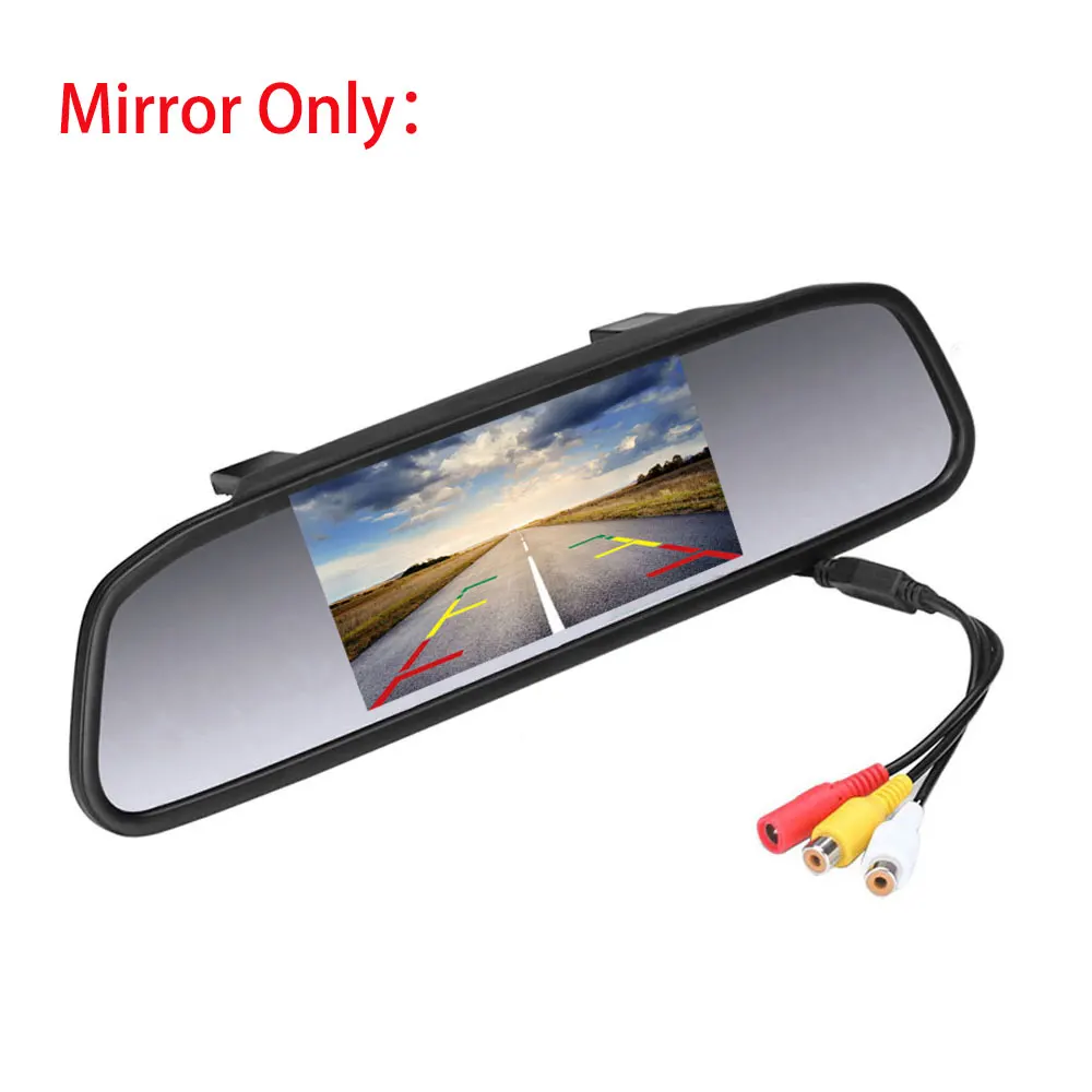 Mirror Monitor Only Podofo Автомобильный HD видео автостоянка монитор 4 светодиода ночного видения CCD Автомобильная камера заднего вида 4," TFT LCD Автомобильное зеркало заднего вида монитор - Название цвета: Mirror Monitor Only