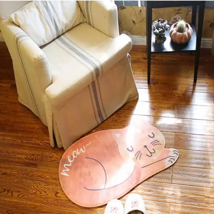 3D коврик для ванной с рисунком кота милый тонкий замшевый ног ковер Декор кухни