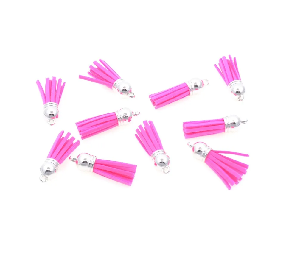 Fuchsia 20 шт. 3,8 см кисточкой Винтаж кожа кисточки для Purl макраме DIY ювелирных изделий брелок для ключей телефона декоративные бретели нижнего белья кулон - Цвет: Fuchsia