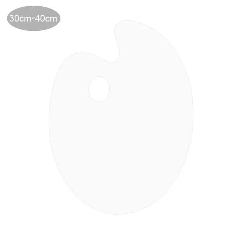 Oval Large Акриловая овальная палитра прозрачная не повредит руку прочная Удобная Акварельная картина маслом акрил, гуашь Палитра для рисования - Цвет: Oval Large