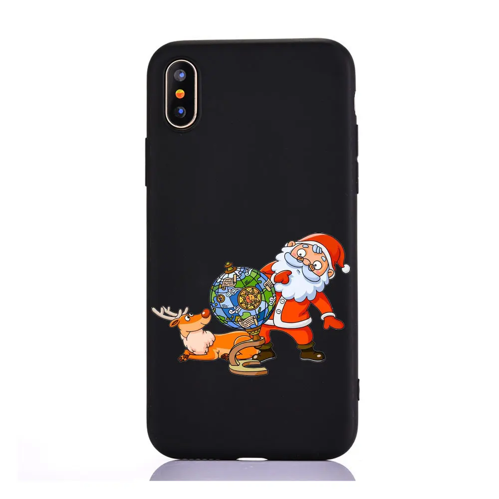 Год Рождественские подарки Лось снег милый чехол для телефона для iphone 11 PRO MAX 7 6 6s 8 Plus 5 5S se XR X XS MAX Мягкий ТПУ силиконовый чехол - Цвет: tpu  A1603