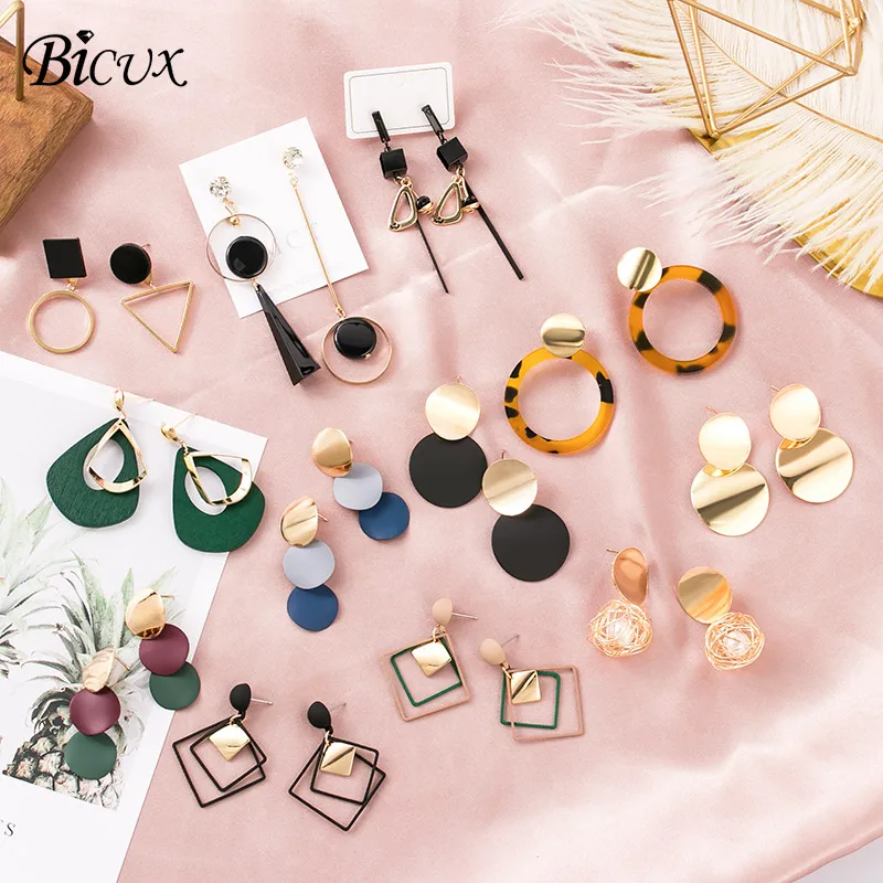 BICUX винтажные акриловые массивные серьги капли для женщин 2019 модные ювелирные
