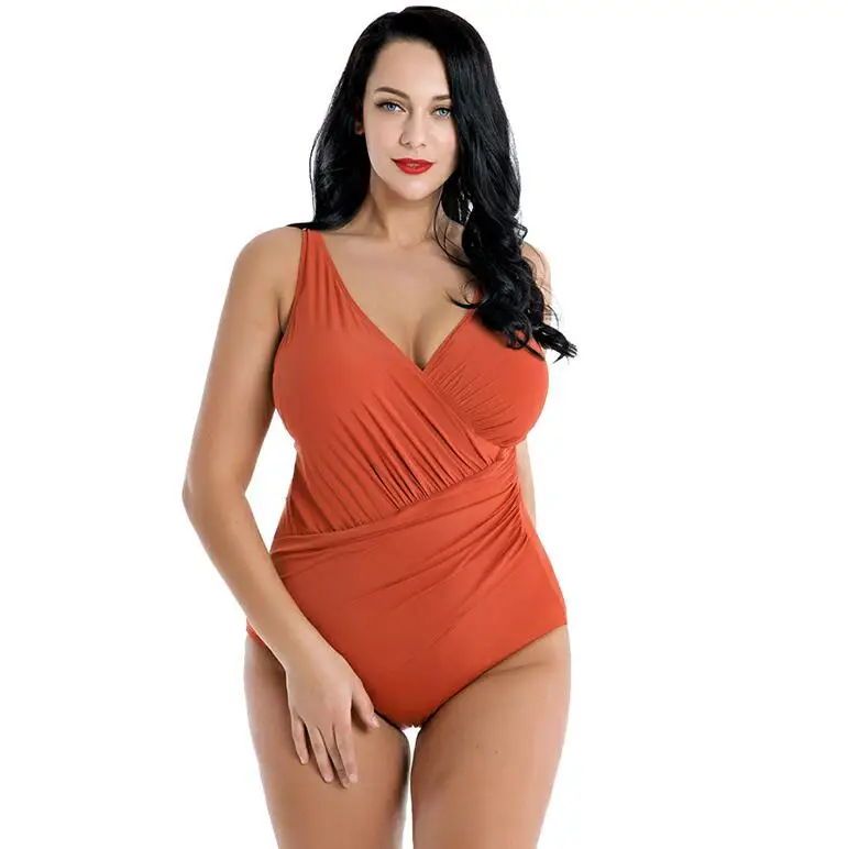 F1320-orange Размера плюс, купальник для женщин, закрытый купальник, для пляжа, сексуальный, пуш-ап, купальники, танкини, платье, купальник, бикини, новинка - Цвет: F1320-orange
