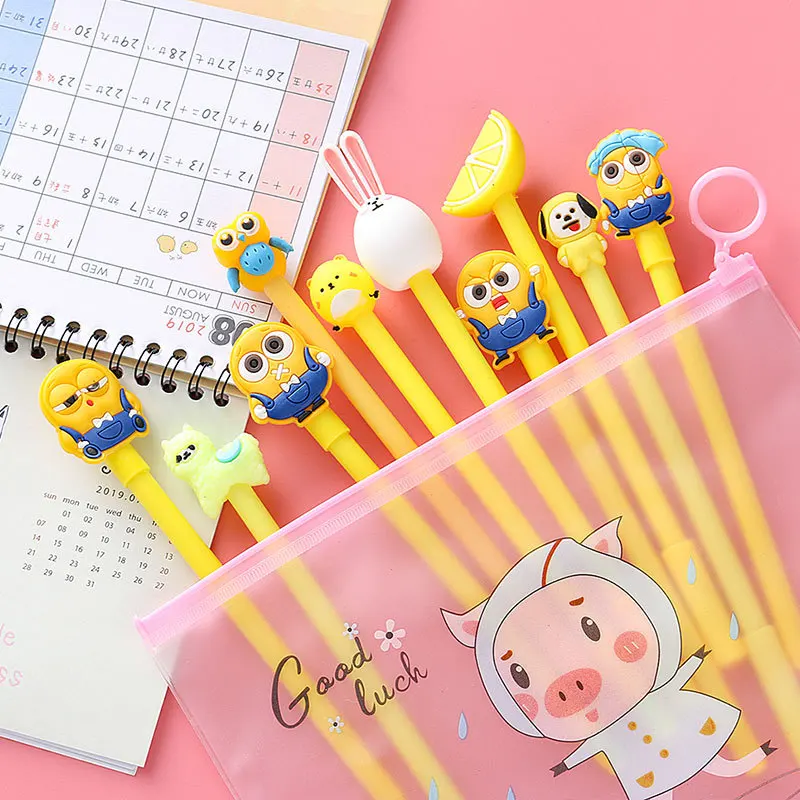 Style C Канцелярский набор 10 шт./лот Kawaii Girl Милая мультипликационная гелевая ручка нейтральные ручки для детей школьные принадлежности канцелярские принадлежности с сумкой - Цвет: Style C