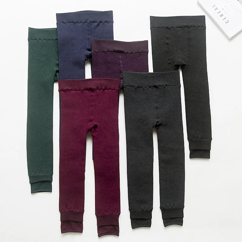 2018 зимние леггинсы для девочек хлопковые брюки плюс бархатные детские теплые с