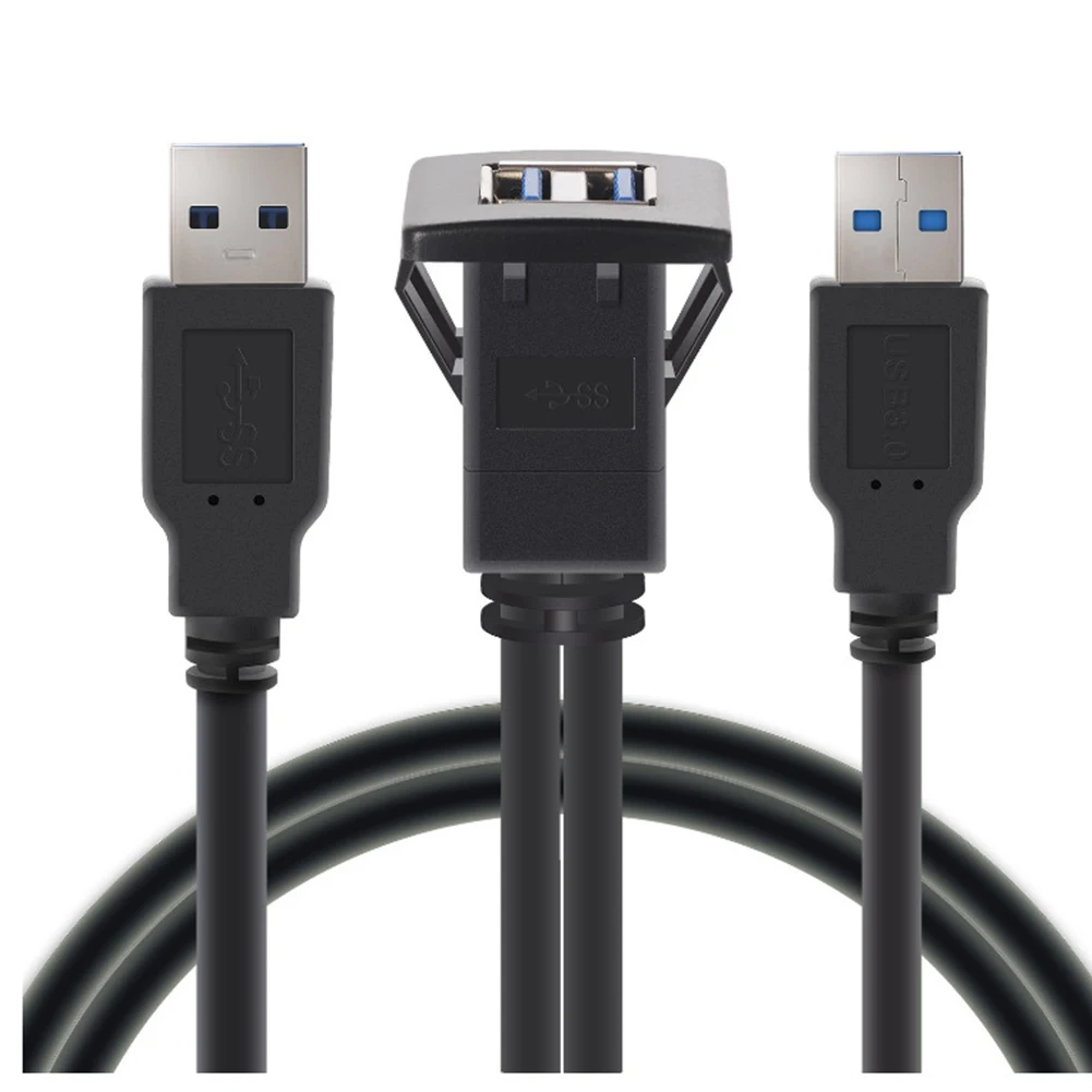 Новый двойной Порты и разъёмы USB3.0 квадратный Водонепроницаемый линии приборной