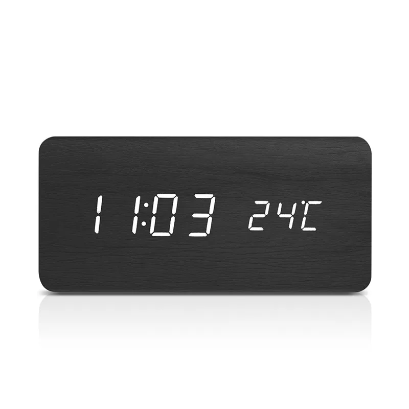 Digoo DG-AC2 AC2 деревянный голосовой контроль светодиодный цифровой будильник датчик температуры настольные часы 3 режима многофункциональный дисплей таймер