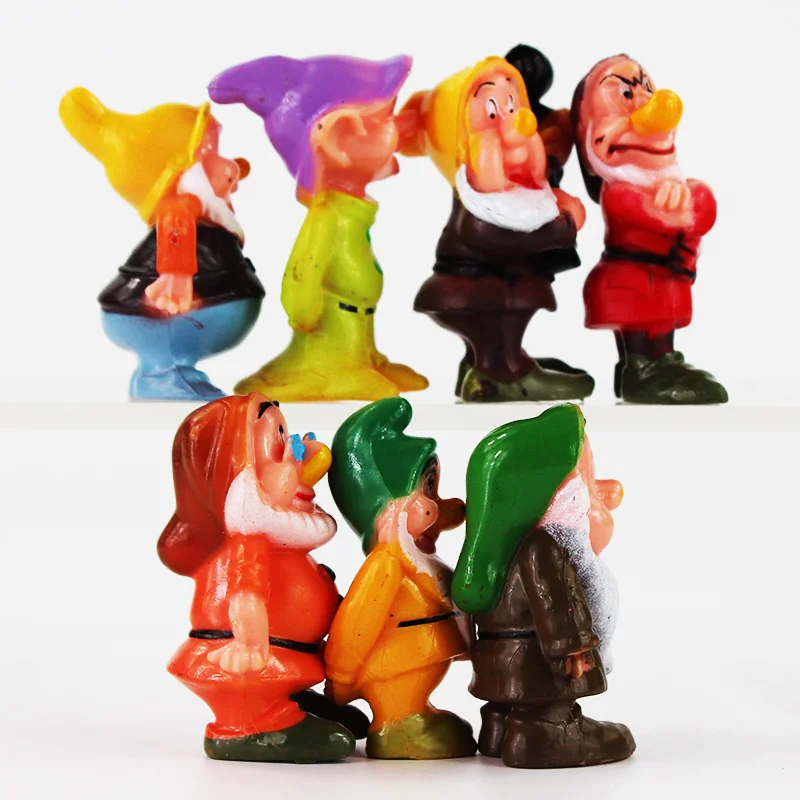 8 шт./лот фигурки принцесс игрушки Белоснежка и семь гномов мини модели кукол для