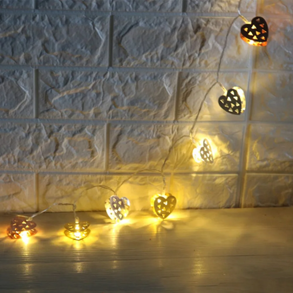 Металлическая гирлянда теплый белый 10 светодиодное сказочное освещение