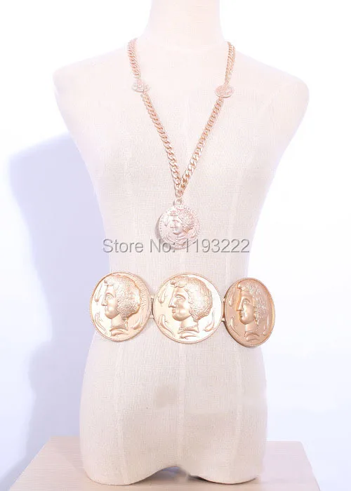 Exagerate Модный женский роскошный пояс в стиле барокко из золотистого металла с